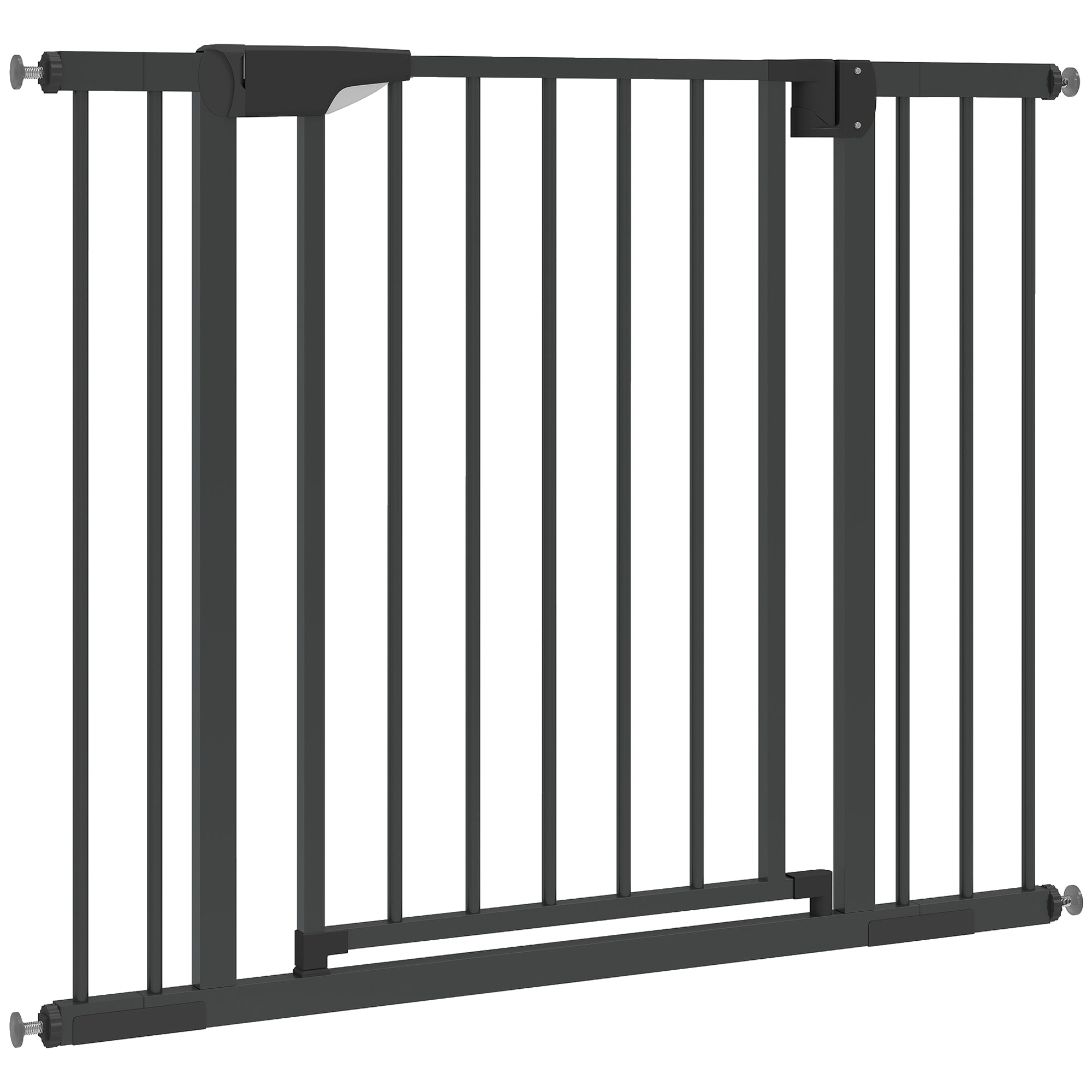 Baby Gate, Pet Safety Gate Pressure Fit, 30"-41" Wide with Two-Way Open, Auto-Close for Stair, Doorways, Hallways, Black