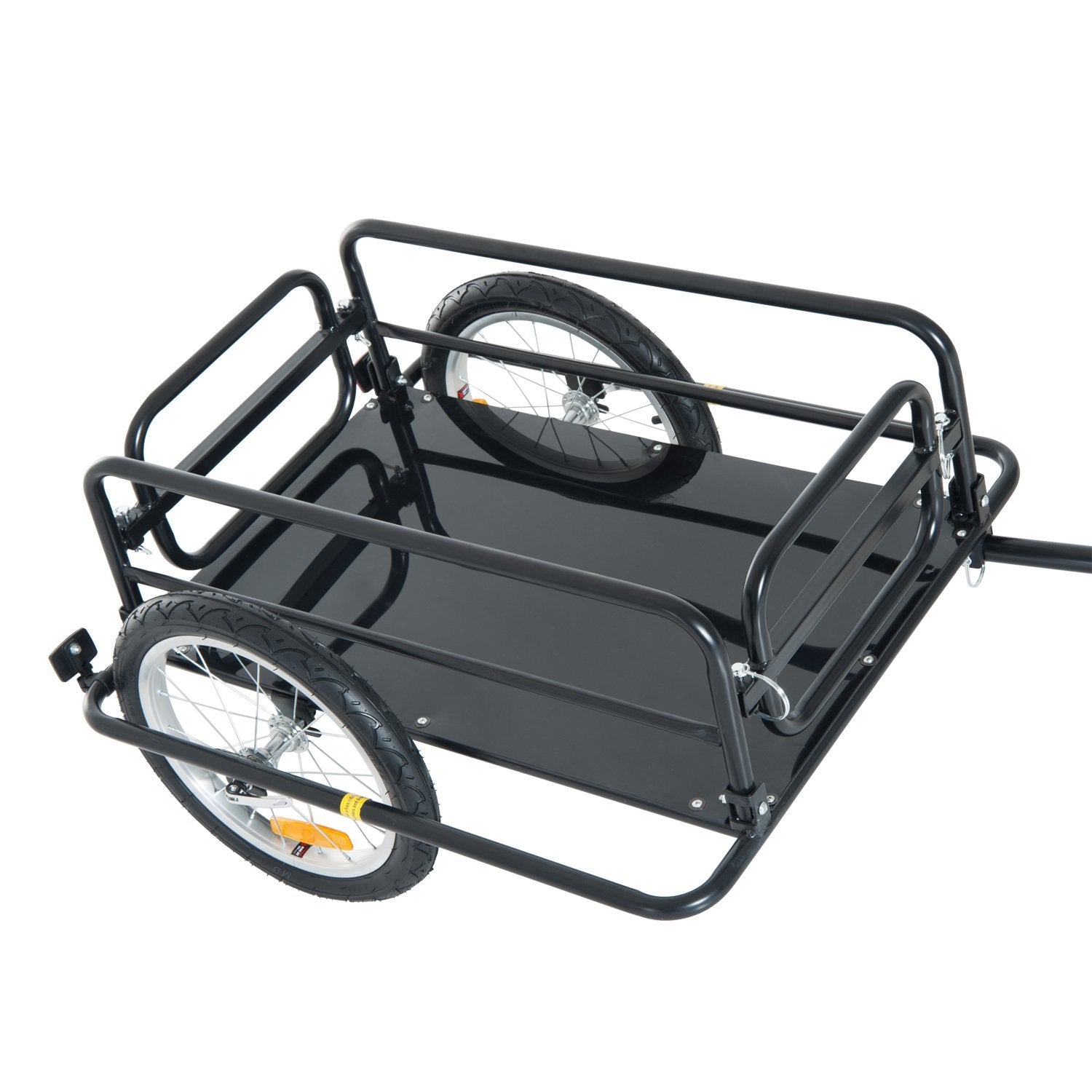 Aosom Folding Bicycle Cargo Trailer Wagon Utility Bike Cart Carrier Garden Patio Tool New