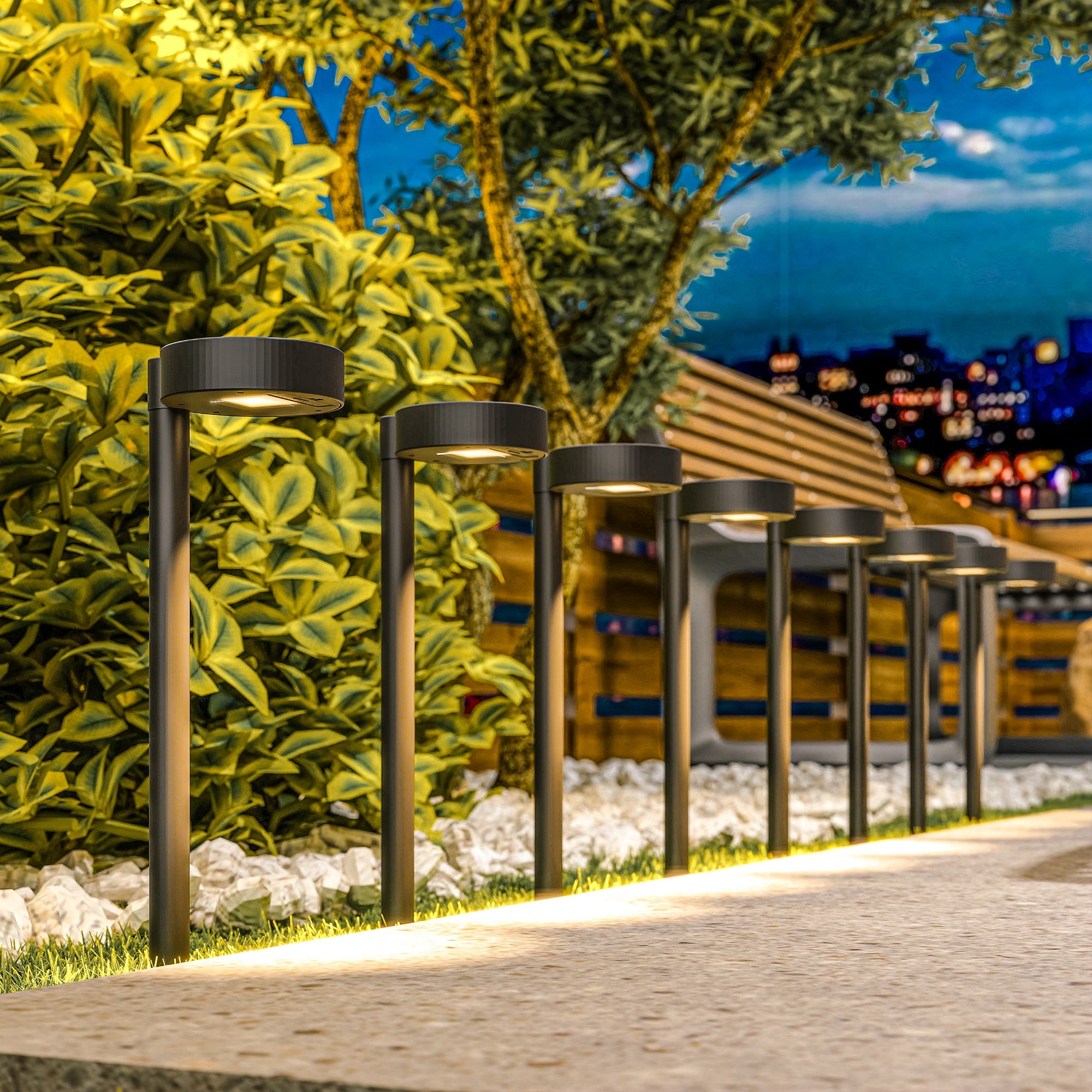 8 Pack Solar Garden Lights Outdoor Auto On/Off Solar Pathway Lights, IP44 for Driveway, Walkway, Yard Landscape Lighting