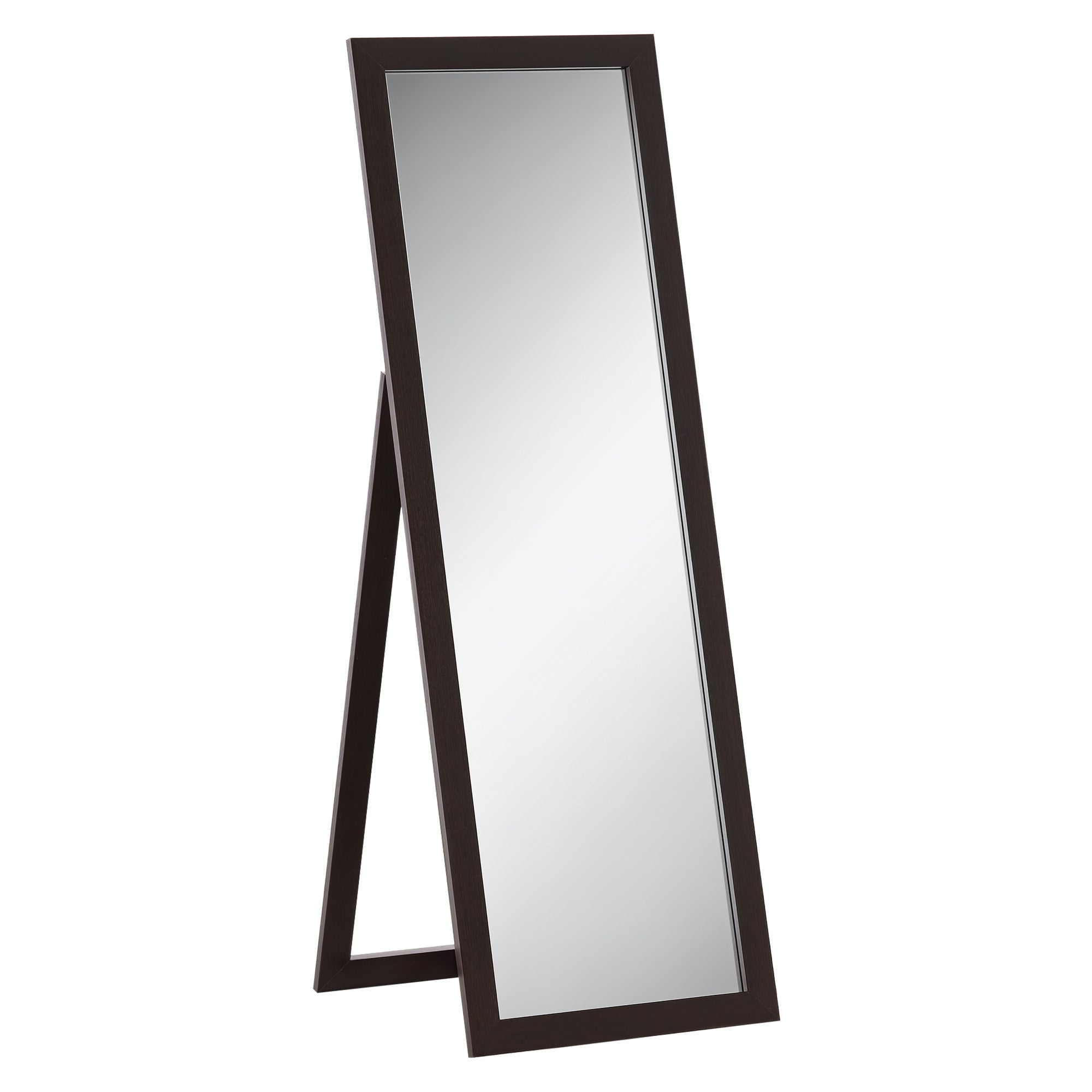58" x 20" Full Length Mirror with Frame, Floor Standing Mirror, Rectangular Full Body Mirror for Bedroom, Living Room, Brown