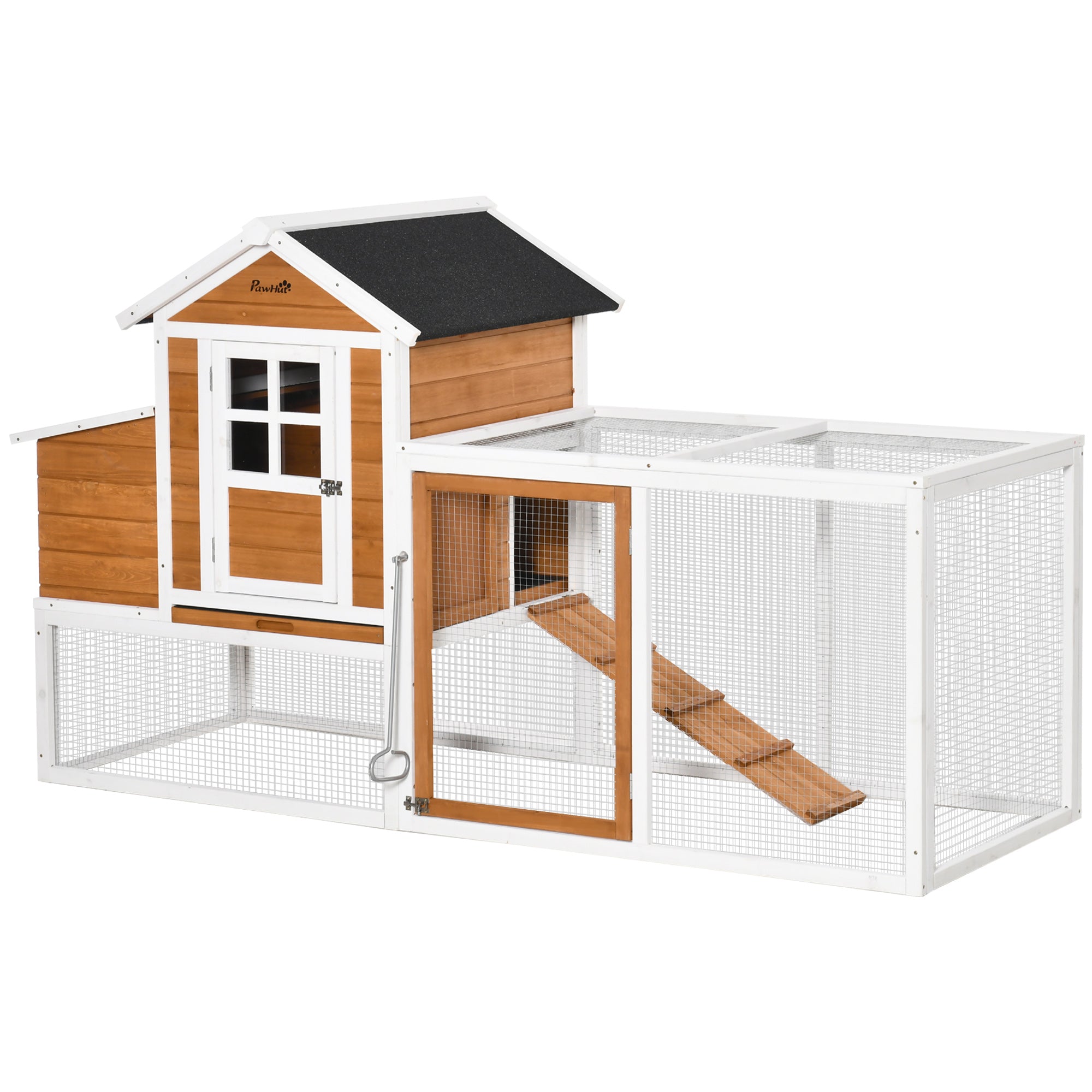 Chicken Run Waterproof Large Chicken Coop with Nesting Box for 2-4 Chickens, Orange and White