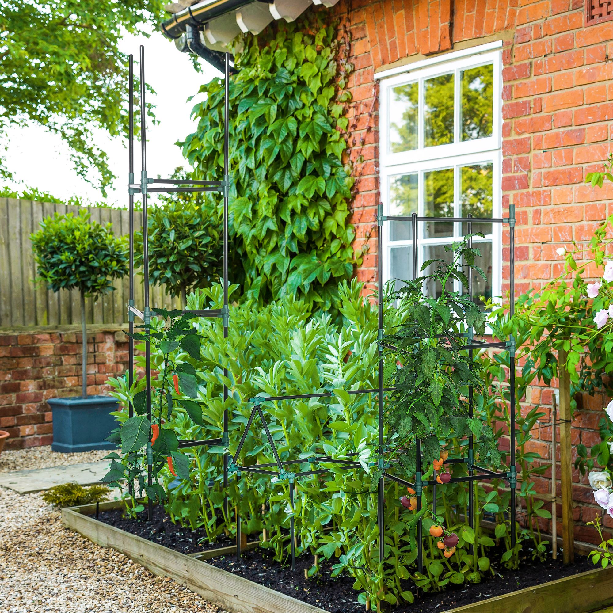 3 Pack Tomato Cage Set, 72 Inch DIY Tomato Plant Support Trellis, Tomato Trellis for Climbing Vegetables, Flowers and Fruits, Dark Green