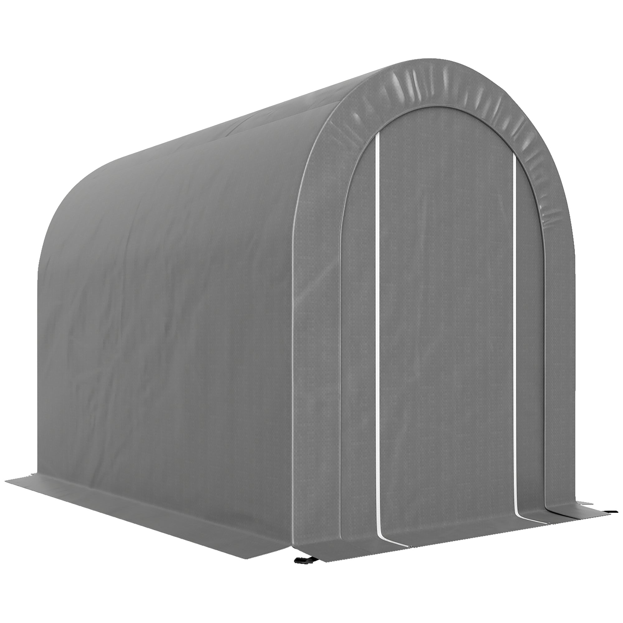 5' x 8' Outdoor Storage Shed, Heavy Duty Galvanized Steel Portable Shed for Bike, Motorcycle, Garden Tools, Light Grey