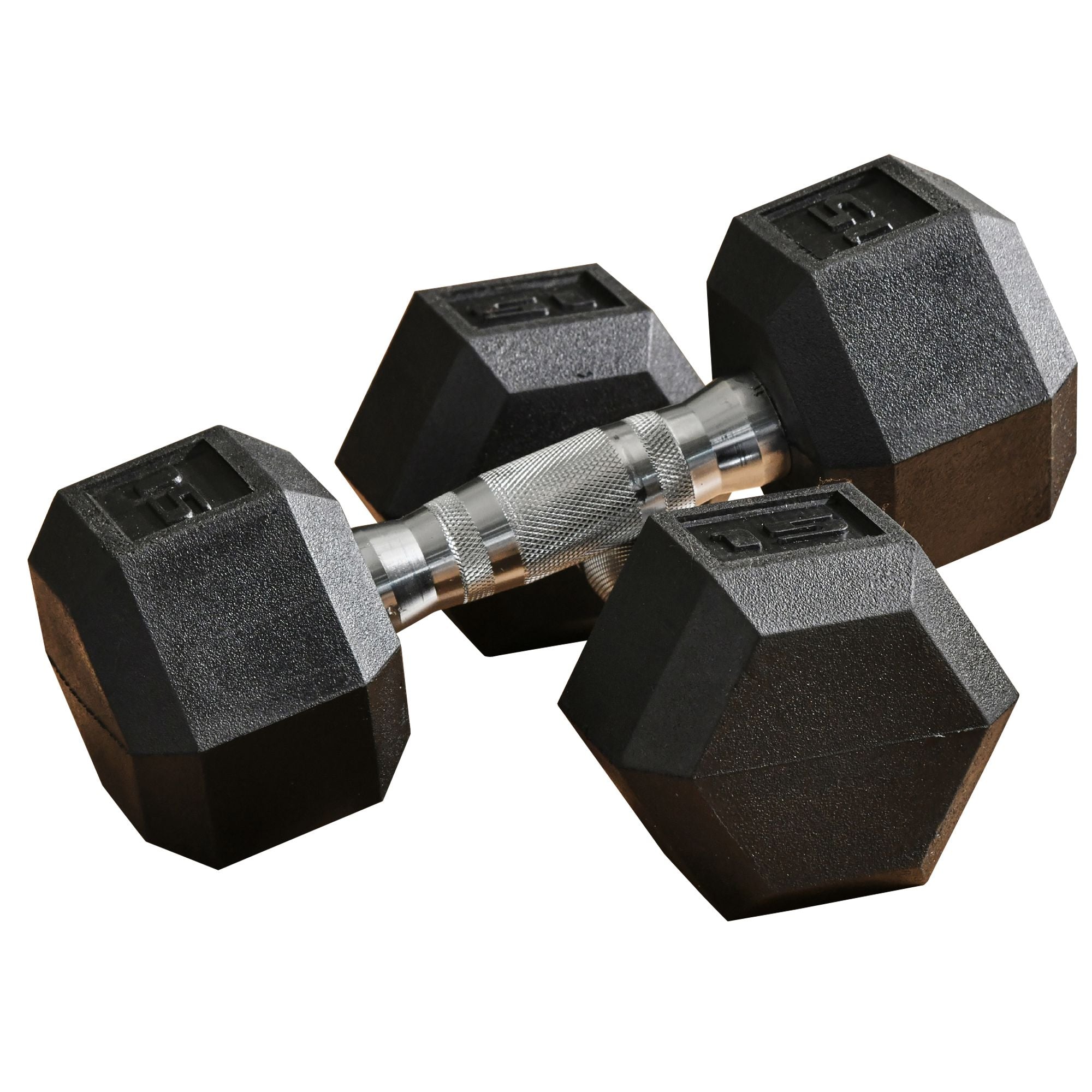 Soozier Rubber Dumbbells Weight Set, Total 30lbs Dumbbell Hand Weight for Body Fitness Training for Home Office Gym, 2 x 15lbs