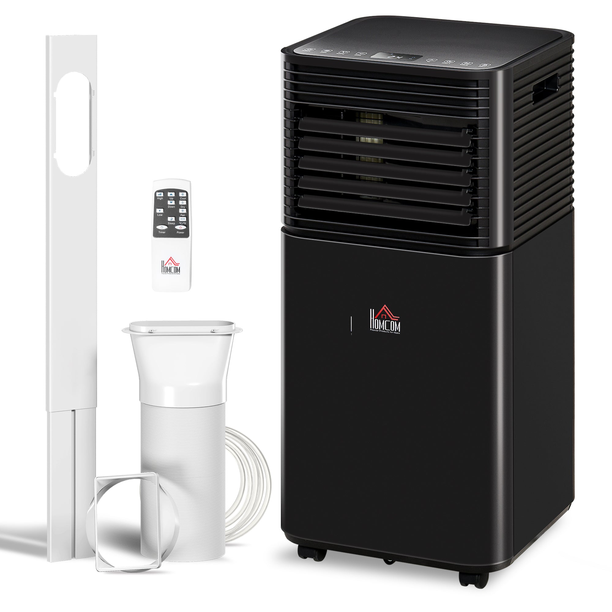 8000 BTU Portable Air Conditioner with Fan & Dehumidifier Mode, Quiet AC Unit with Remote Control, 24-Hour Timer, Black