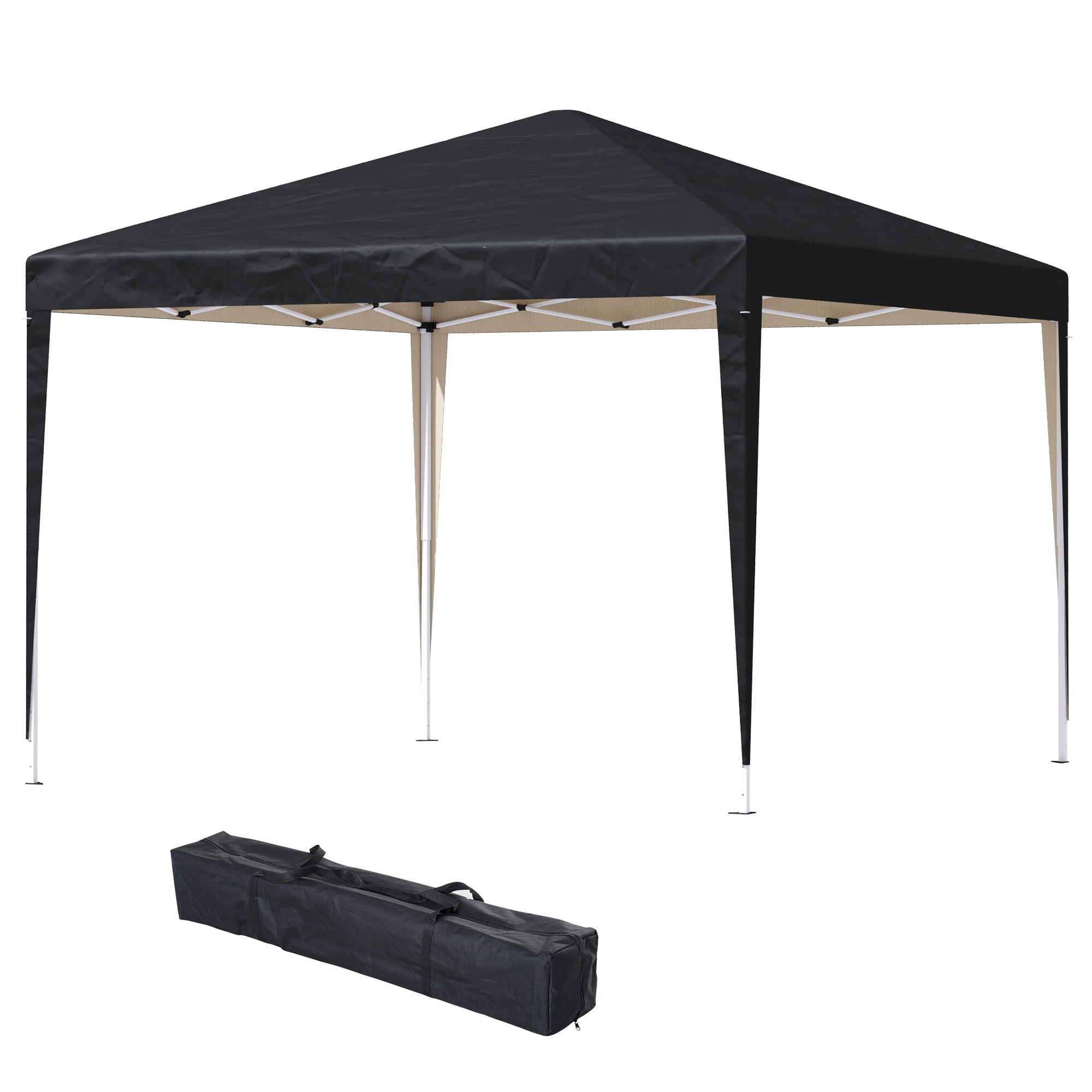 10 x 10ft Folding Pop Up Tent Outdoor Gazebo Canopy with Carrying Bag, Black