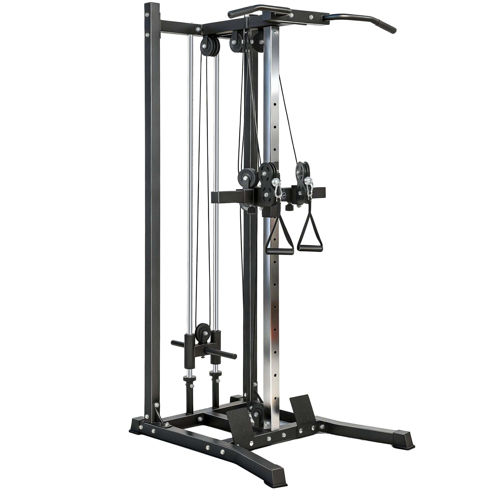 Soozier Cable Station Dual Pulley System with Pull up Bar and 14 Adjustable Positions