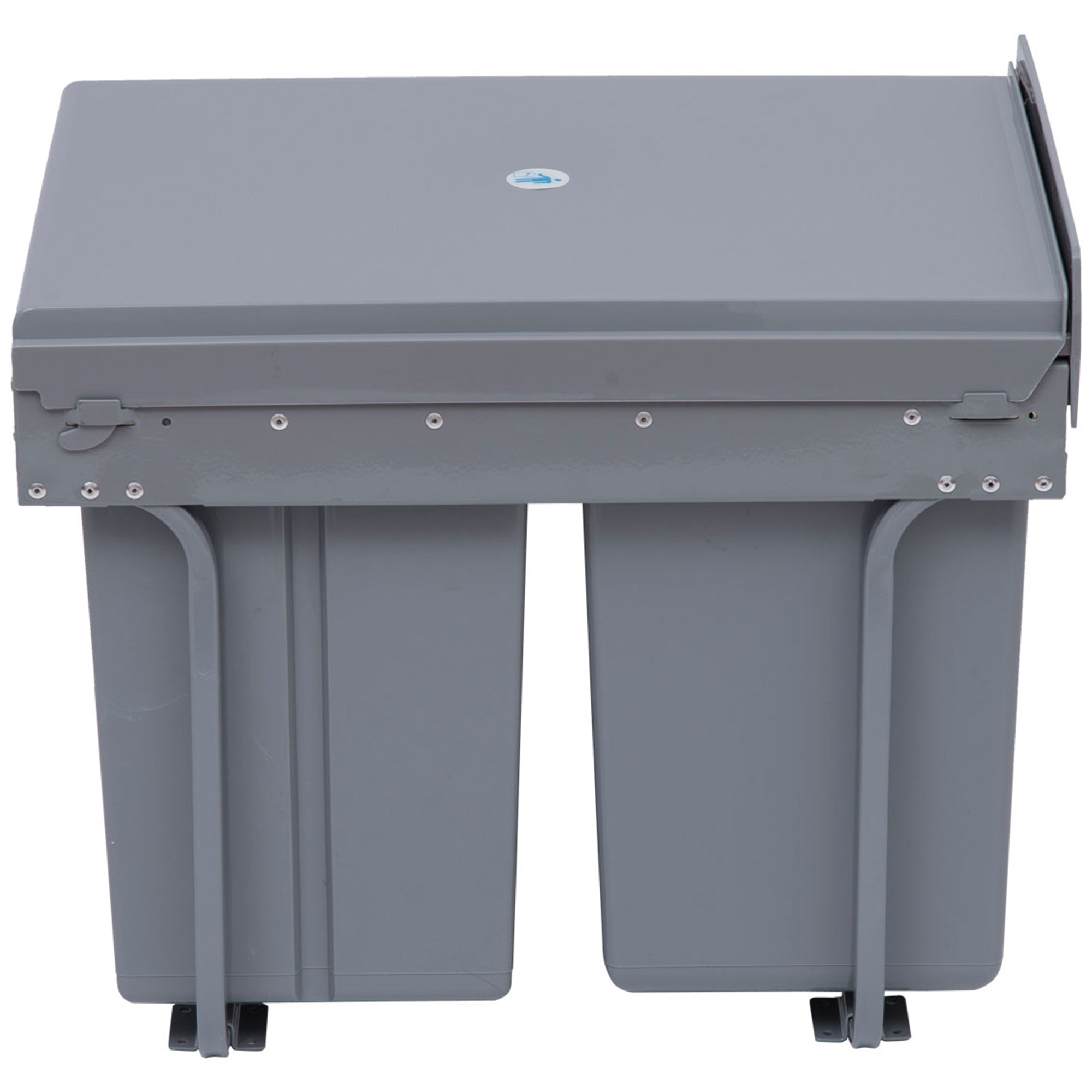 Pull Out Trash Can Under Cabinet, 10.6 Gallon (40L) Slide Out Garbage Can with 3 Removable Compartments, Grey