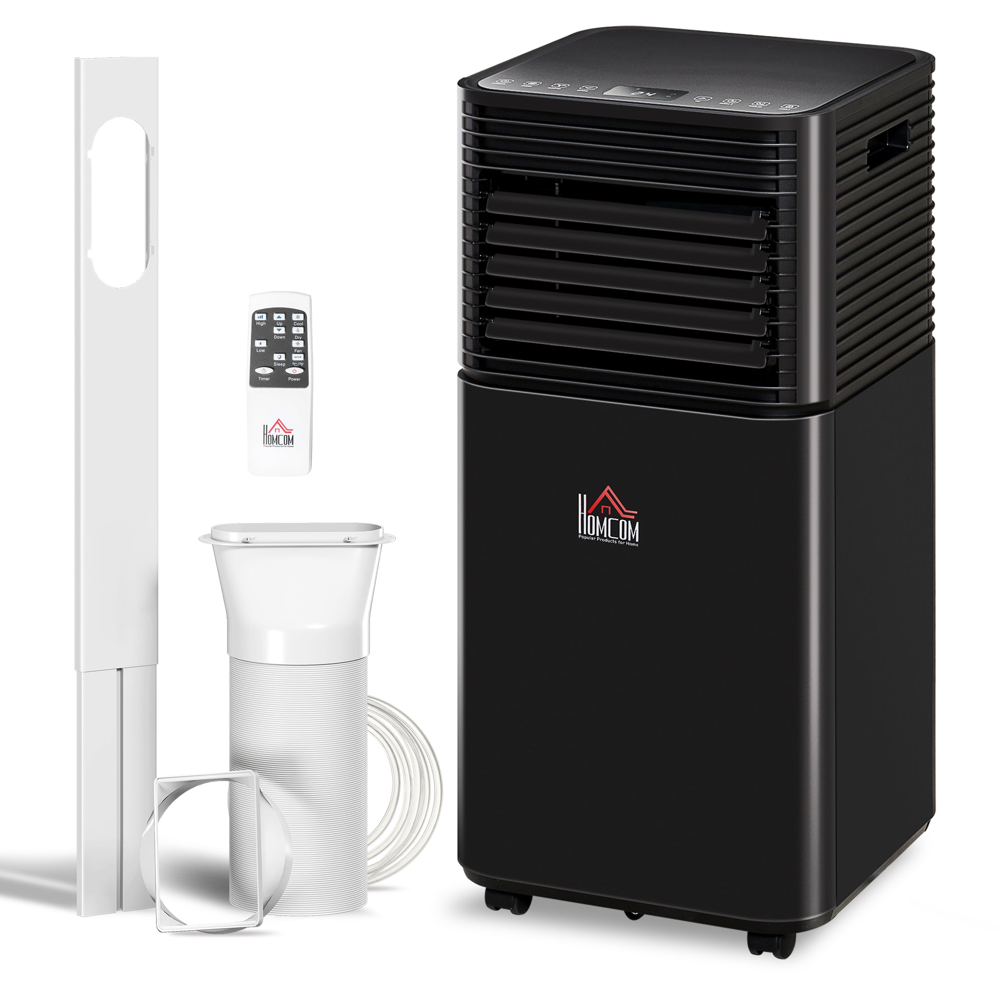 10000 BTU Portable Air Conditioner with Fan & Dehumidifier Mode, Quiet AC Unit with Remote Control, 24-Hour Timer, Black