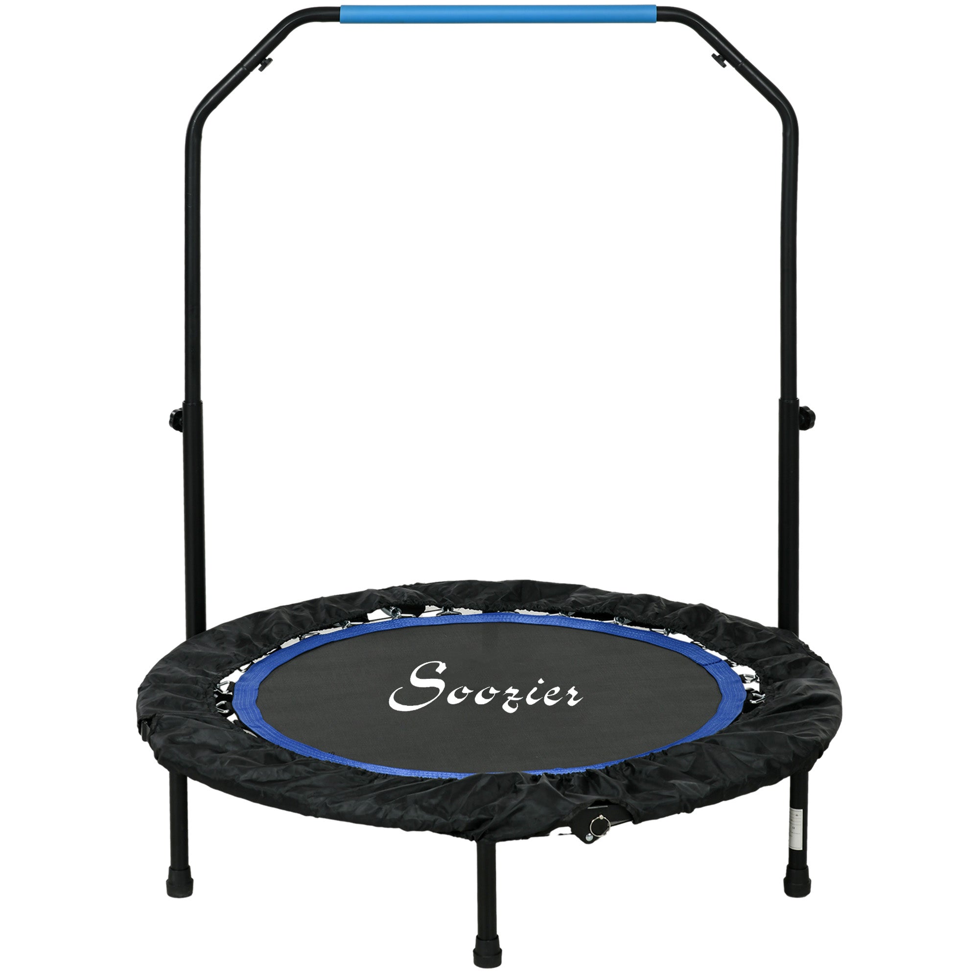 Soozier 40" Foldable Mini Fitness Trampoline, with Adjustable Foam Handle, Blue