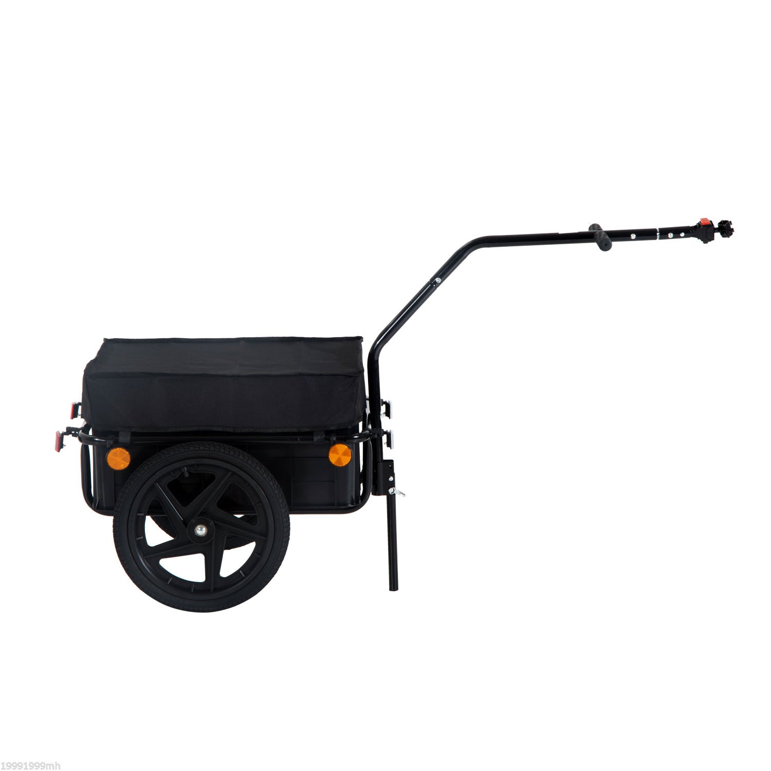 Aosom Bicycle Cargo Trailer 16 inch Air Wheel Wagon Trailer with Suitcase Large Capacity Enclosed Stroller Wagon - Black