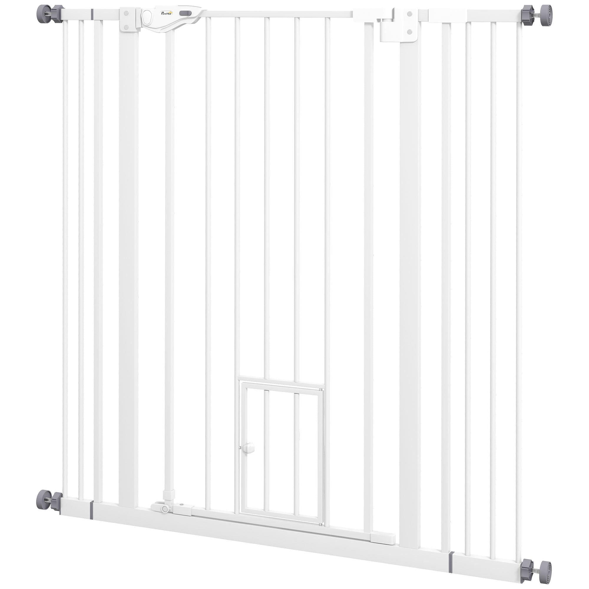 41" Easy Open Indoor Dog Gates for Doorways, House, Stair - White