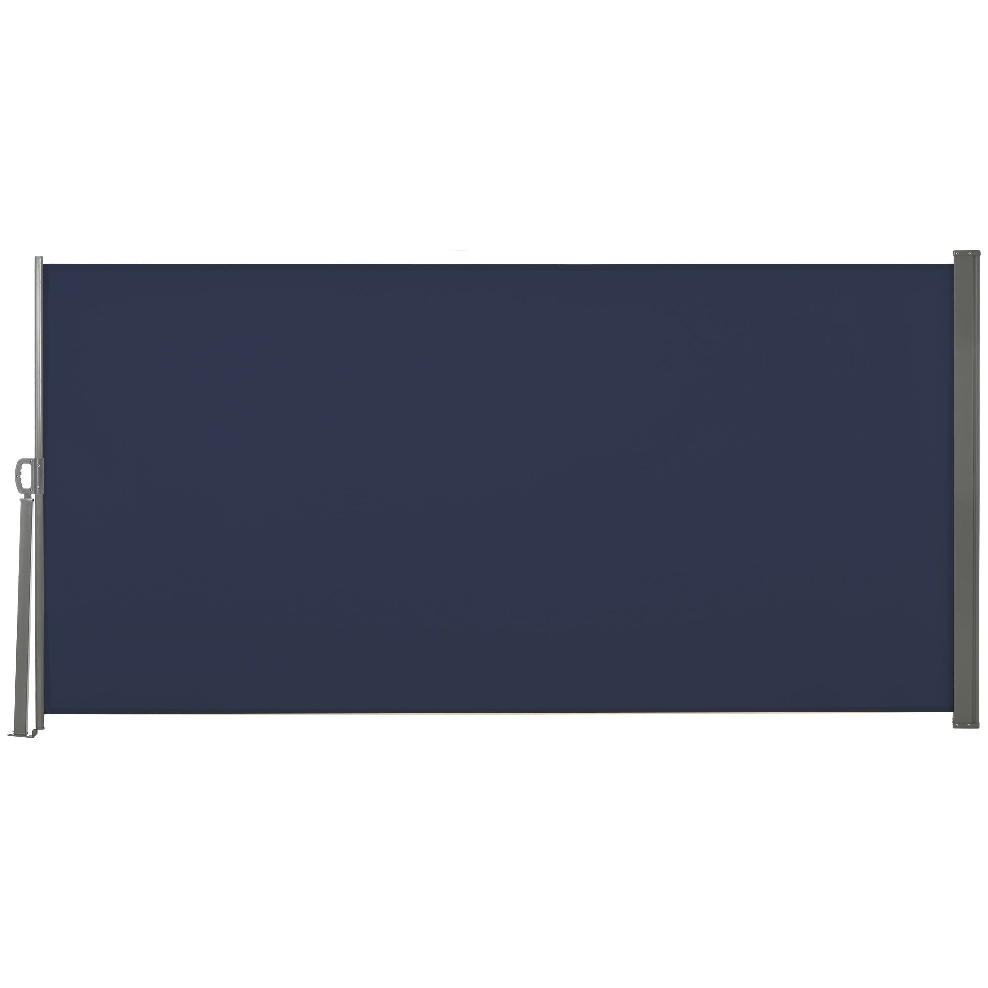118" x 63" Outdoor Folding Privacy Screen Retractable Side Awning Patio with Resistance to UV Rays and Wind Dark Blue